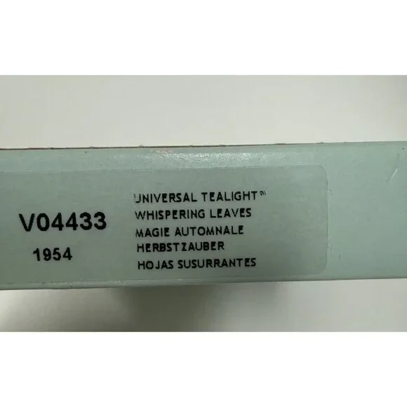 Partylite Universal Tealights Whispering Leaves Orange Clear Cups Box of 12 NEW - Picture 2 of 4